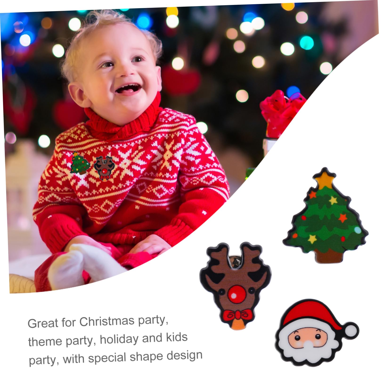 COLLBATH 8 Broches de Solapa de Dibujos Animados Navidad Estilo para Fiestas Temáticas de Niños y Adultos Estilo Aleatorio
