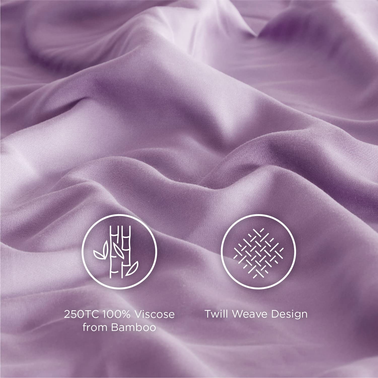 Bamboo Sheets Set 4PCs Queen Lavender 