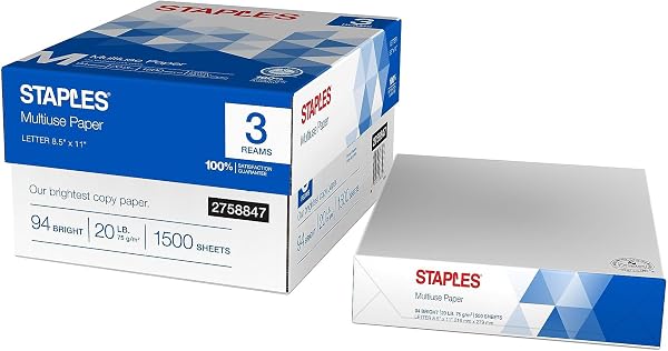 Staples Multiuse Copy Paper, 20 lbs., 94 Brightness (Parent)