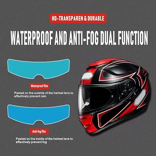 Miniatura 6 de Visera universal para casco de motocicleta, película antivaho y resistente a la lluvia, lente transparente, resistente a la niebla, impermeable,