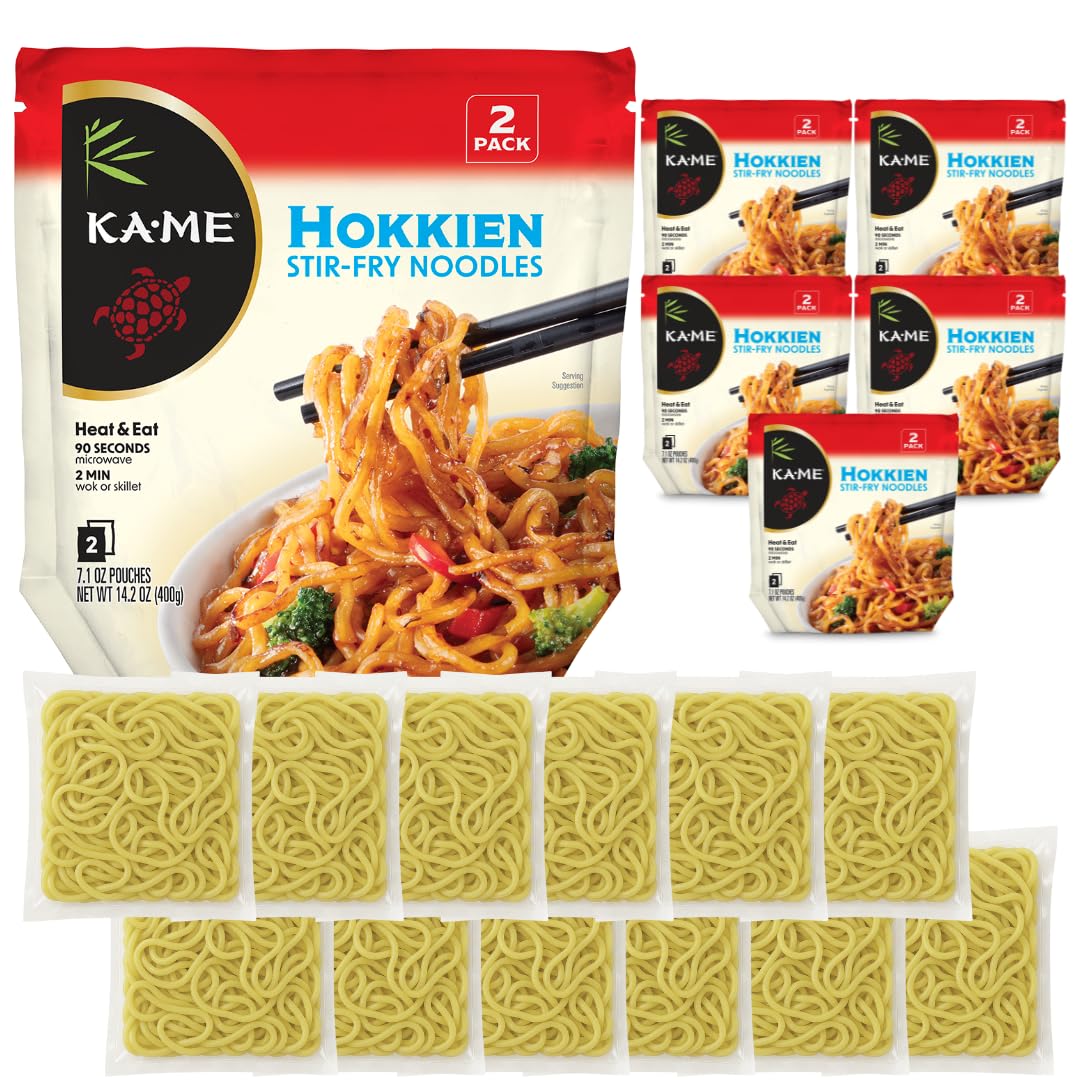 Hokkien Stir-Fry Noodles 14.2 oz (Pack of 6), Authentic Asian Ingredients and Flavors, Certified Gluten-Free, Made of Rice, Authentic, No Preservatives or MSG, Instant & Microwaveable, Ideal In A Stir-Fry, Salad Soup or Your Favorite Noodle Recipe and Many More
