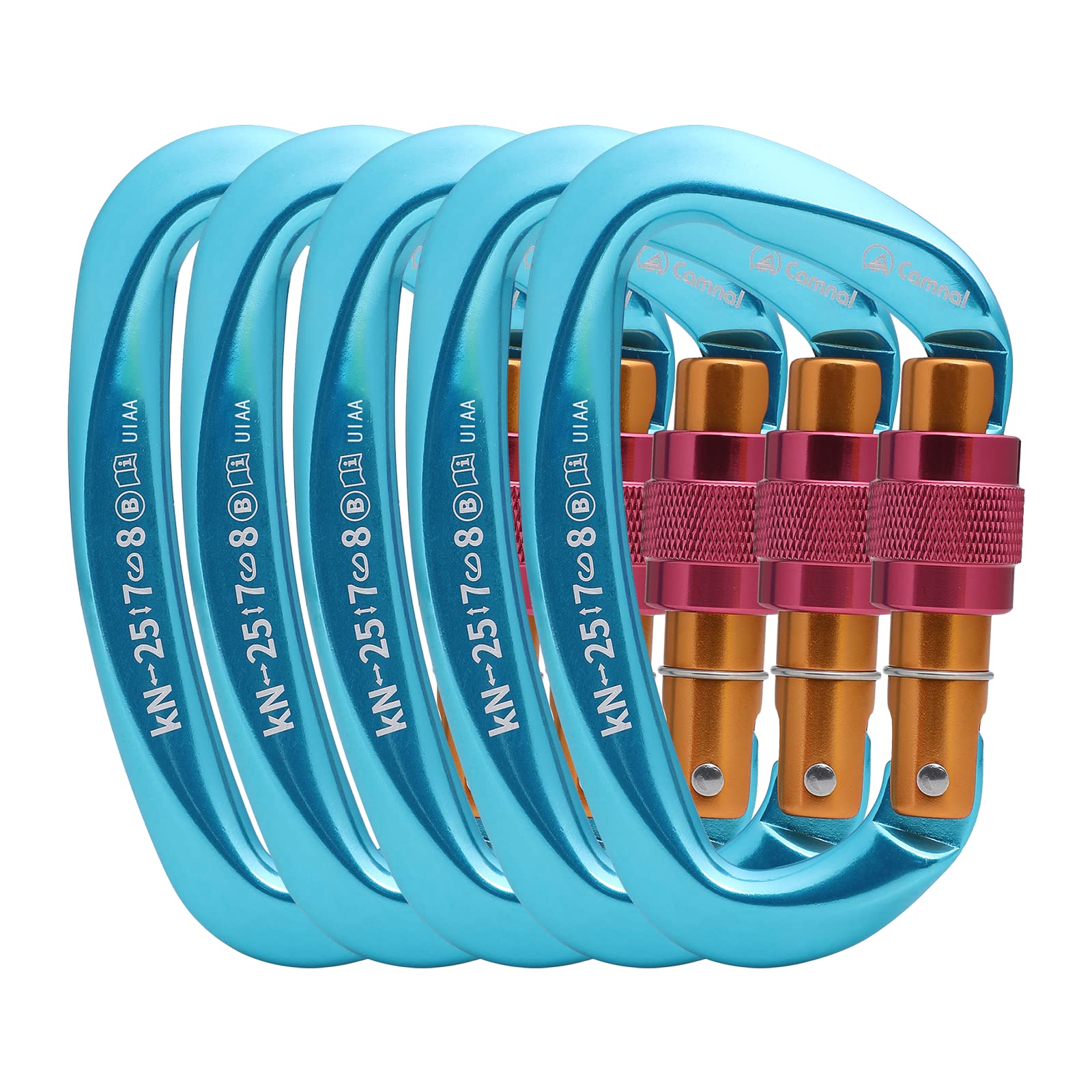Schwerlastkarabiner Verschluss Karabiner UIAA zertifiziert 25KN (ca. 5620 lbs) Schraubverschluss Karabiner D-förmige Karabiner Clip für Klettern Bergsteigen Luftarbeit
