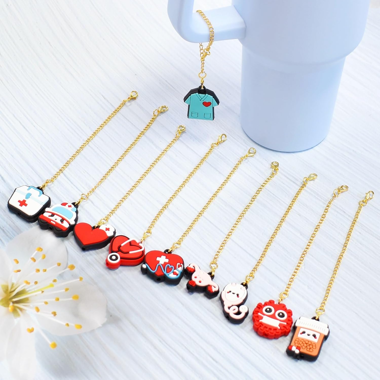 Charm Accessories for Stanley Cup 10 PCS Cute Handle Charm for Tumbler Gifts for Women