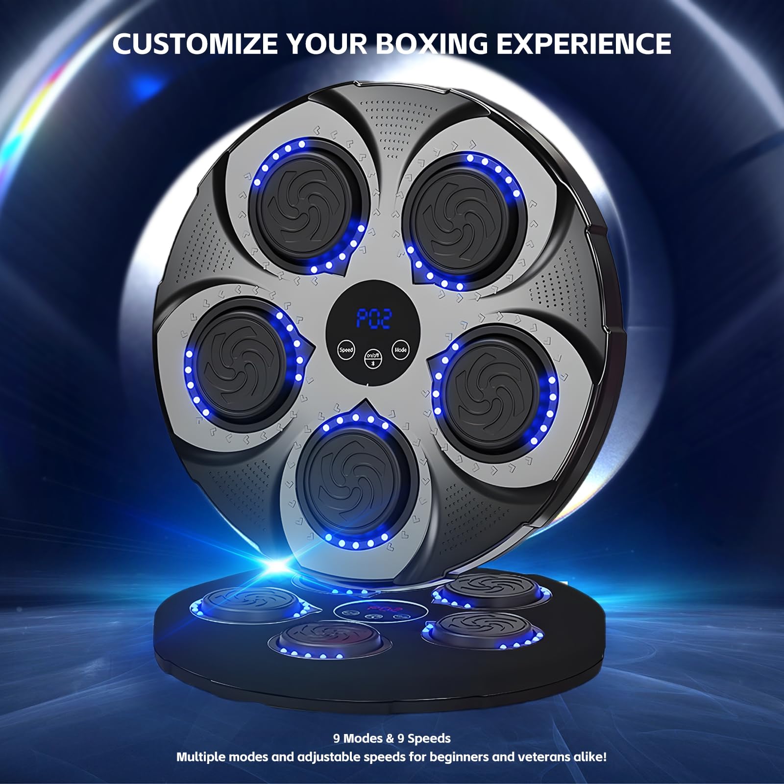 Music Boxing Machine,Bluetooth Musica Allenatore Boxe,Intelligente Macchina Elettronica Allenamento Boxe Montata a Parete,Dispone di 9 modalità,per Allenamenti a Casa, Boxe, Perdita di Peso