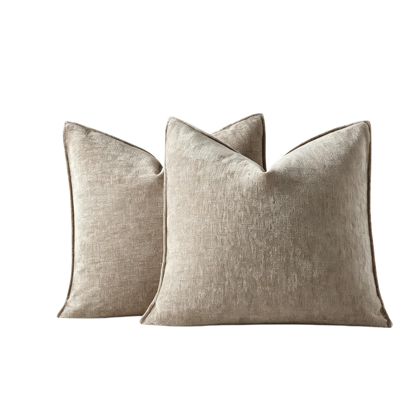 Pack Of 2 Chenille Decorative Throw Pillow Covers 18x18 Inch Cushion Cover