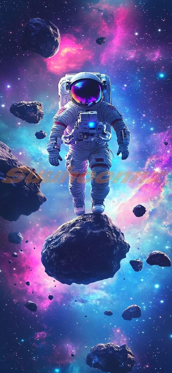 Duży format diamentowy obraz kosmiczny diamentowy obraz dla dorosłych, 90 x 180 cm / 35,4 x 70,9 w diamentowy obraz astronauta obraz diamentowy dla dorosłych, DIY 5D haft diamentowy kompletny zestaw