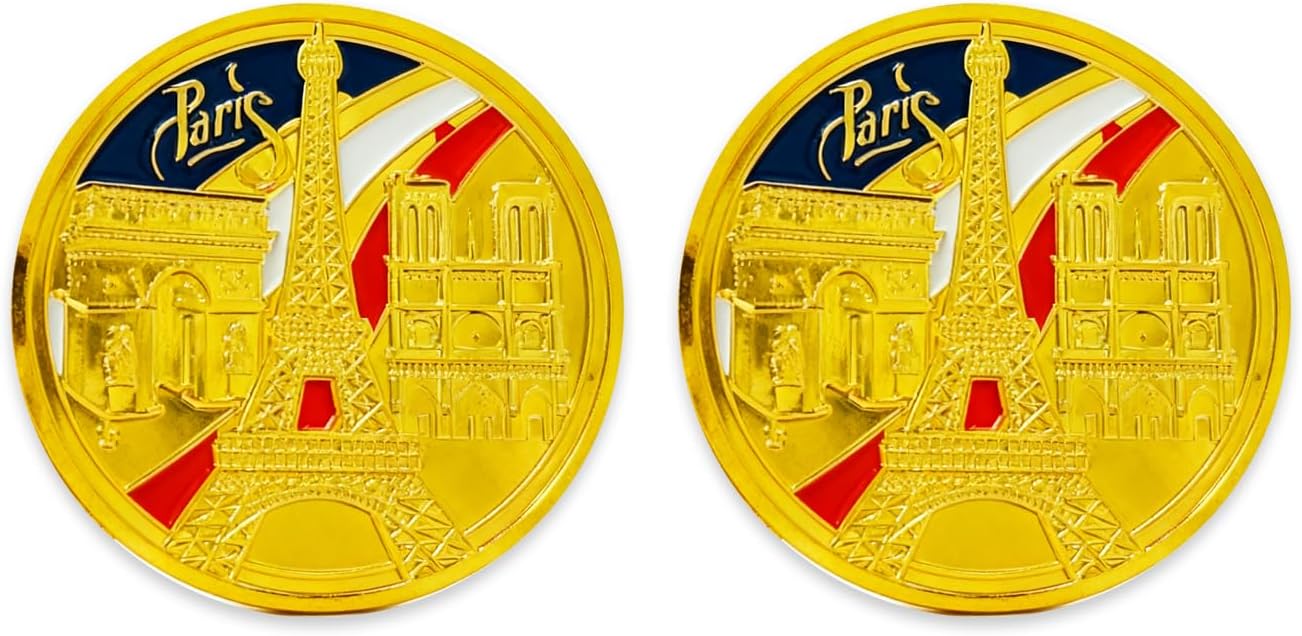 パリのお土産用ピン 凱旋門 エッフェル塔 ノートルダムドパリデザイン 1.45インチ 電気メッキ 金メッキ 合金 ラウンドボタンバッ