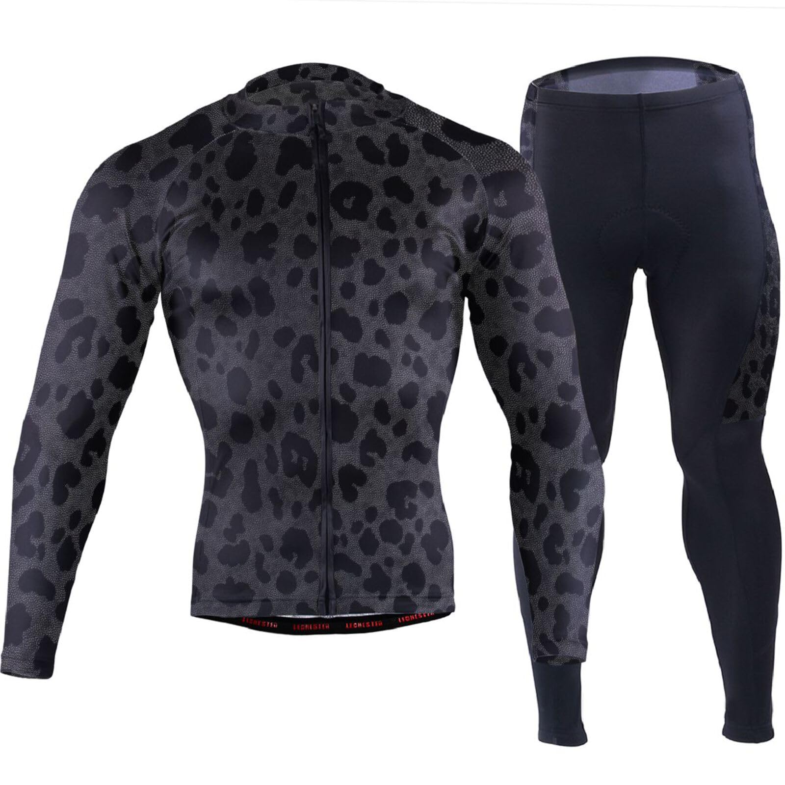 Langarm-Radtrikot mit Taschen, atmungsaktiv, für Herren, 3D-gepolstert
