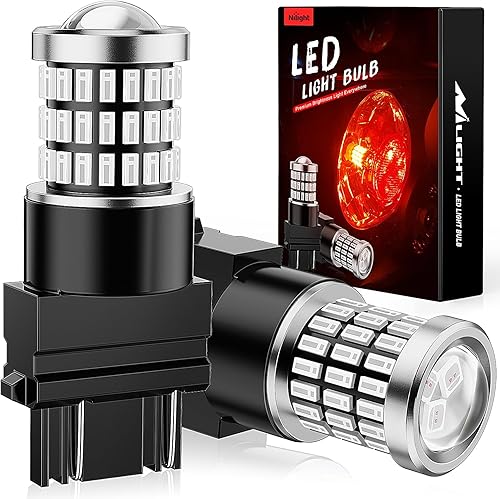 Miniatura 8 de Nilight Bombilla LED 1157, 2 unidades, 57 LED, color rojo 2057 2357 BAY15D 7528, luz de freno de freno intermitentes, luz trasera con proyector de