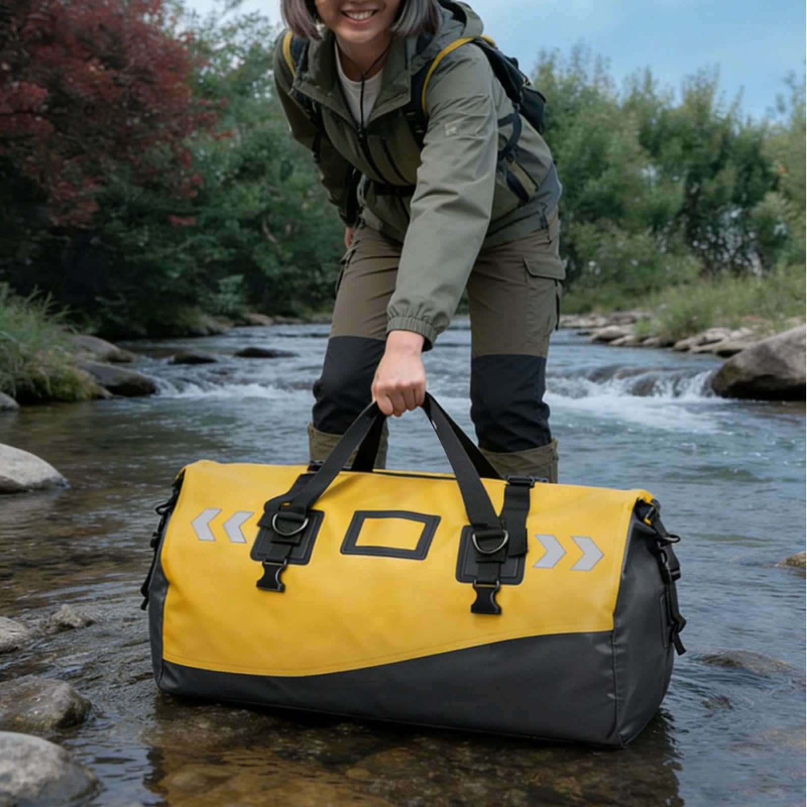 predolo Zaino Borsone da Immersione Grande Capacità Borsone Impermeabile 66L Convertibile 3 in 1 Sacco Stagno per Subacquei, Campeggio, Immersioni, Spiaggia, 66L