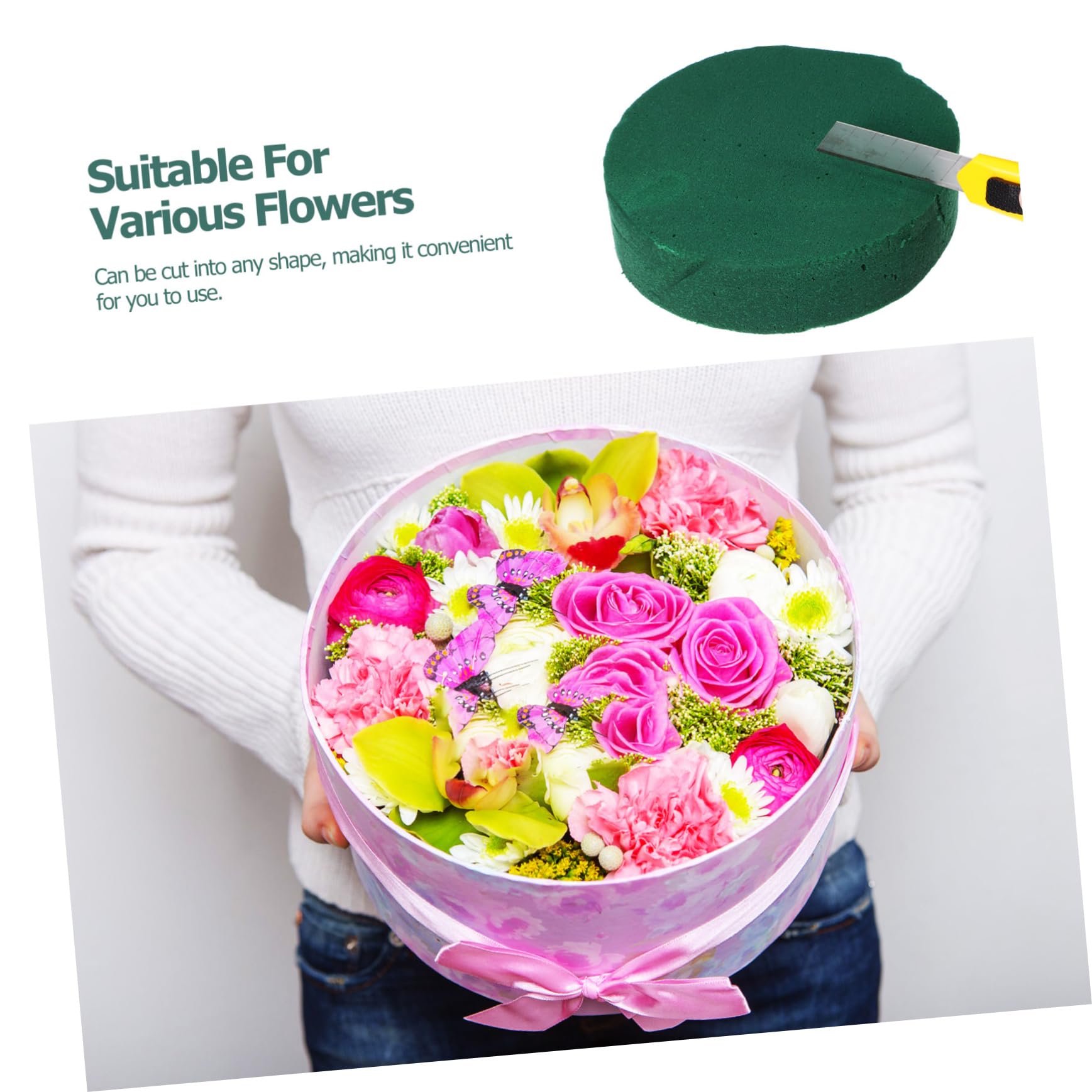 HOMSFOU 1 Juego Bloques De Espuma Floral Redonda Para Arreglos De Foam Para Flores Artificiales Y Decoración De Eventos 6 Piezas