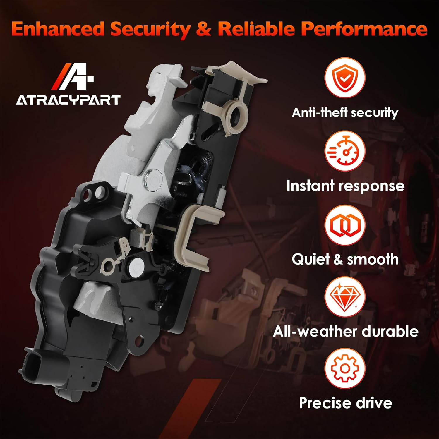 ATRACYPART Door Latch Lock Actuator Front Right Passenger Side Compatible with 2015-2020 Ford F-150, 2017-2022 Ford F-250 F-350 F-450 F-550 Super Duty, Replace 937-990 CK2Z-1521812-K