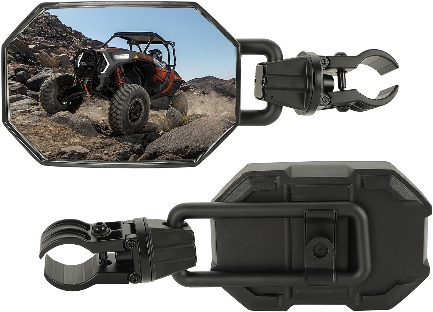 SUNPIE Side Mirrors for UTV SXS, Wider View Mirror with Horizontal and Vertical View Fits 1.5"-2"Roll Bars Compatible with Polaris RZR,Can Am X3, Honda Pioneer, Kawasaki Mule, Cfmoto Zforce