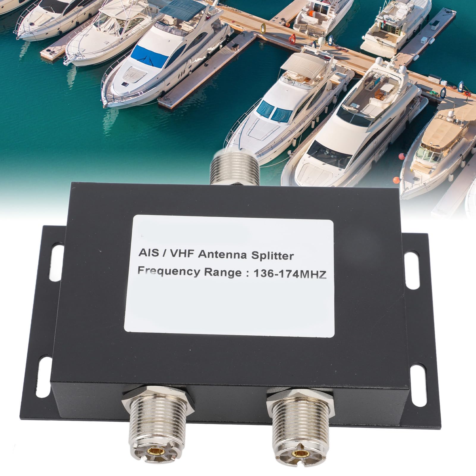 Antenna Splitter di 2 Vie 136 a 174 MHz 100 W VHF AIS Splitter Antenna Divisore per Nave Marino VHF Comunicazione Nei Transponder Migliorata e AIS a