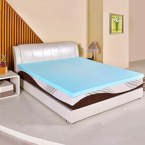 Miniatura 6 de Cubrecolchón de espuma viscoelástica de 2 pulgadas, tamaño queen, refrigerante y transpirable, certificado CertiPUR-US