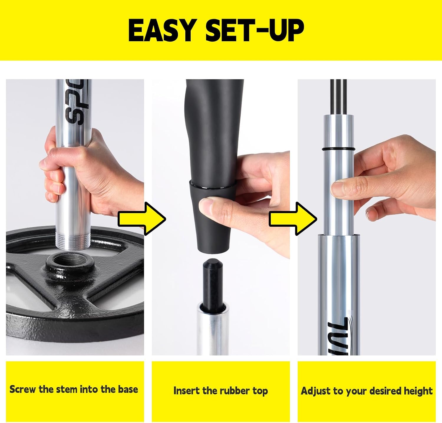 SPOYNAL Portable Batting Tee for Baseball/Softball - Adjustable Height 24" to 46", 25" to 37", Baseball Practice Training Hand-Rolled Flexible Rubber Top & Heavy Duty Base for T-Ball, Youth & Adults
