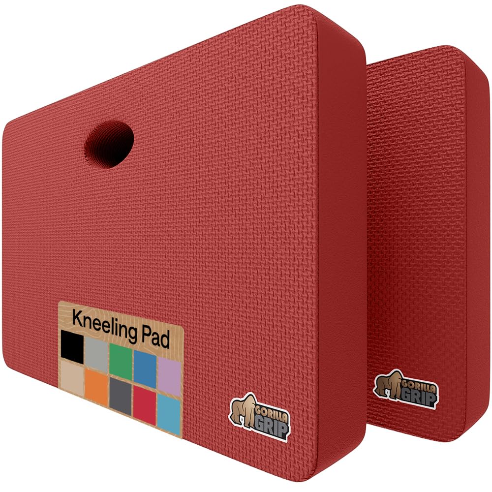 GORILLA GRIP® Extra Thick Foam Kneeling Pad for Gardening, 17.5x11 Red
