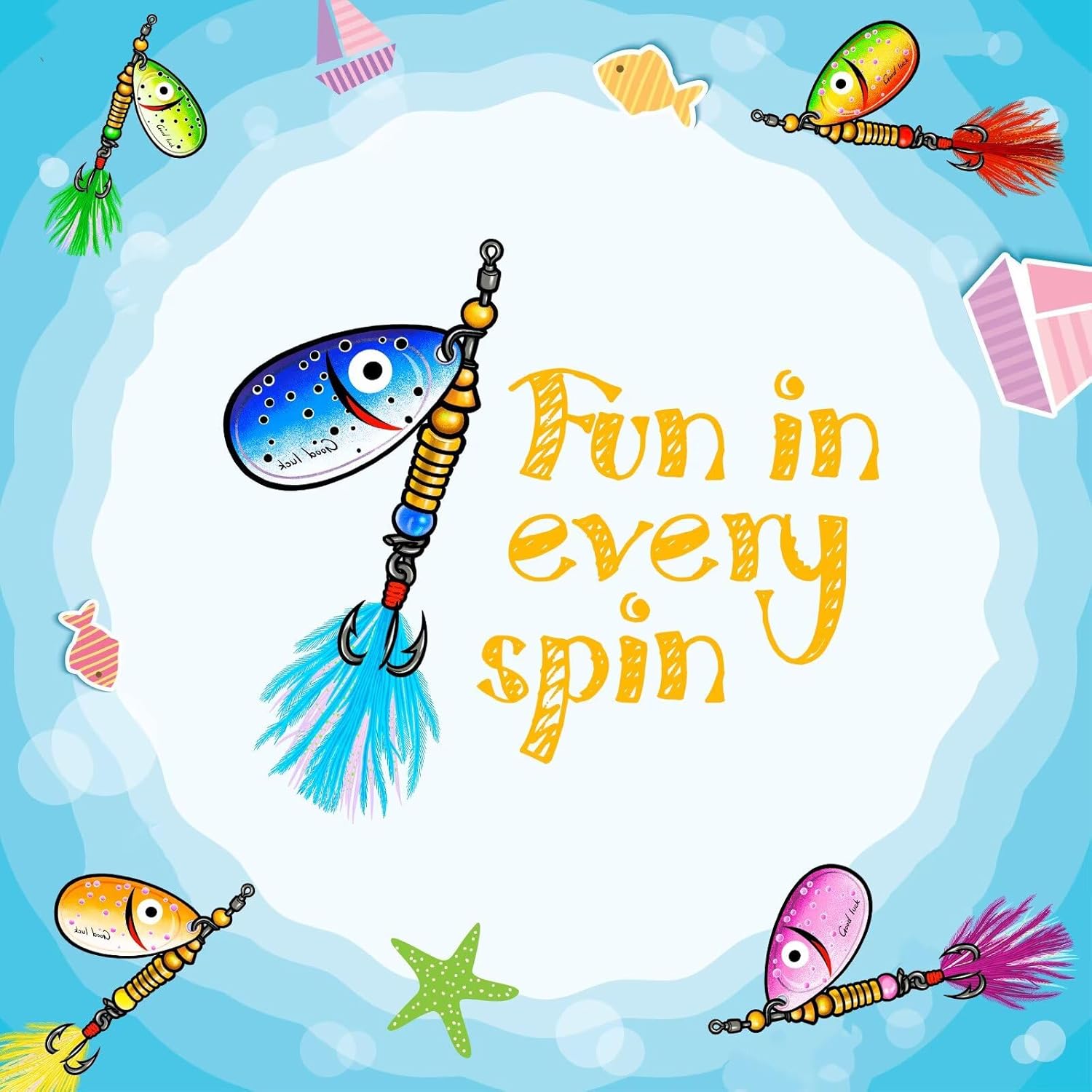 Dovesun Fishing Lure Making Kit DIY Spinner Making Kit, Inline Spinner Baits for Bass Fishing Trout Salmon Freshwater Gift for Men 228pcs/155pcs/107pcs