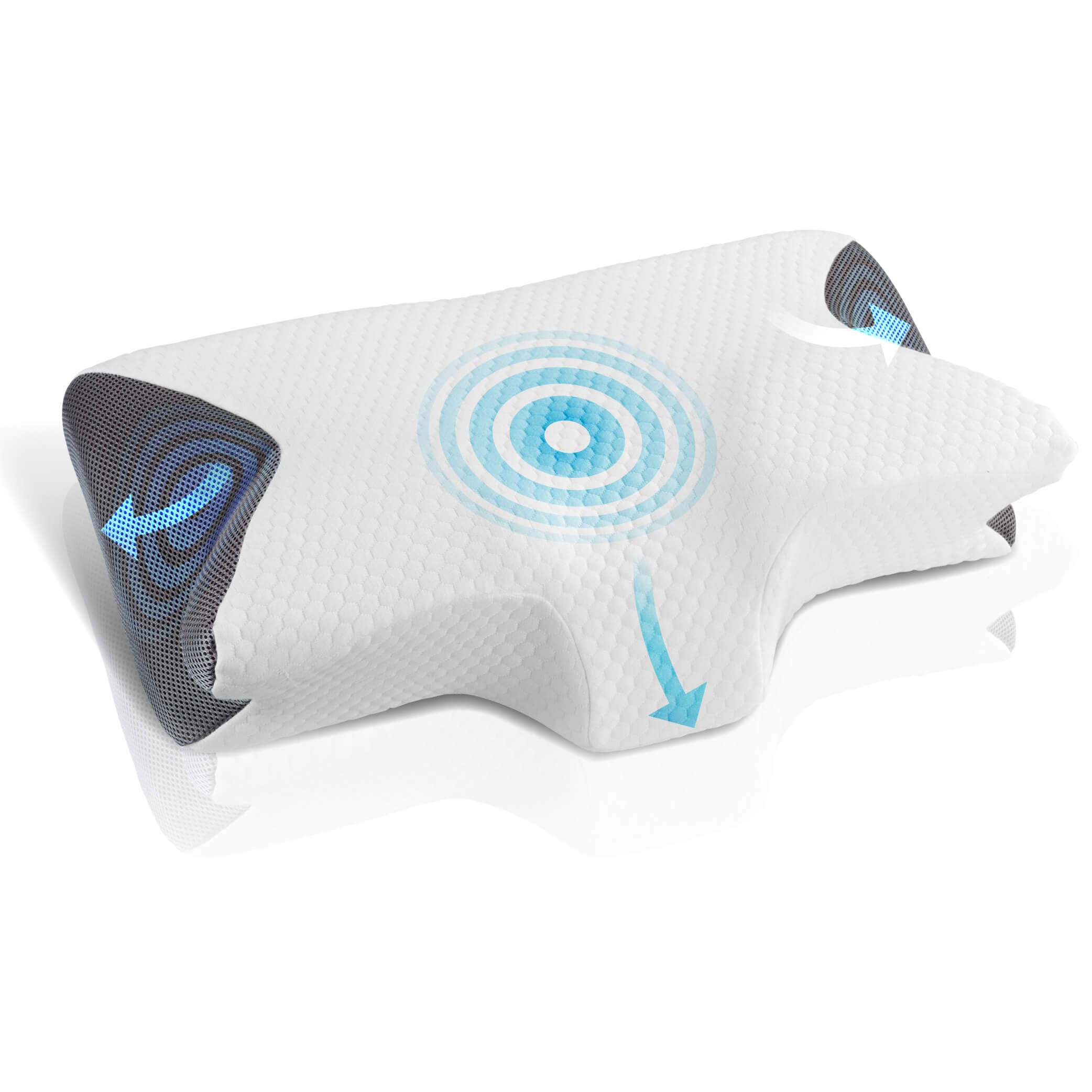 Maximex Cuscino per cervice, viscoelastico, in poliuretano, 60 x 13,5 x 36 cm