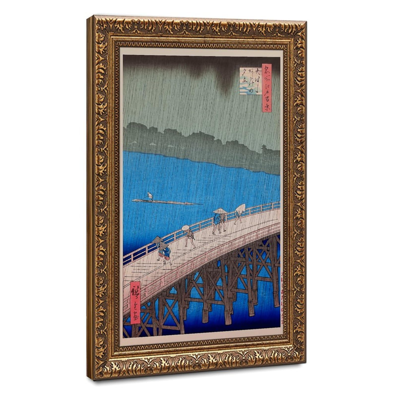 ELKPDOE Ando Hiroshige Leinwandposter Sudden Shower Over Shin-Ohashi