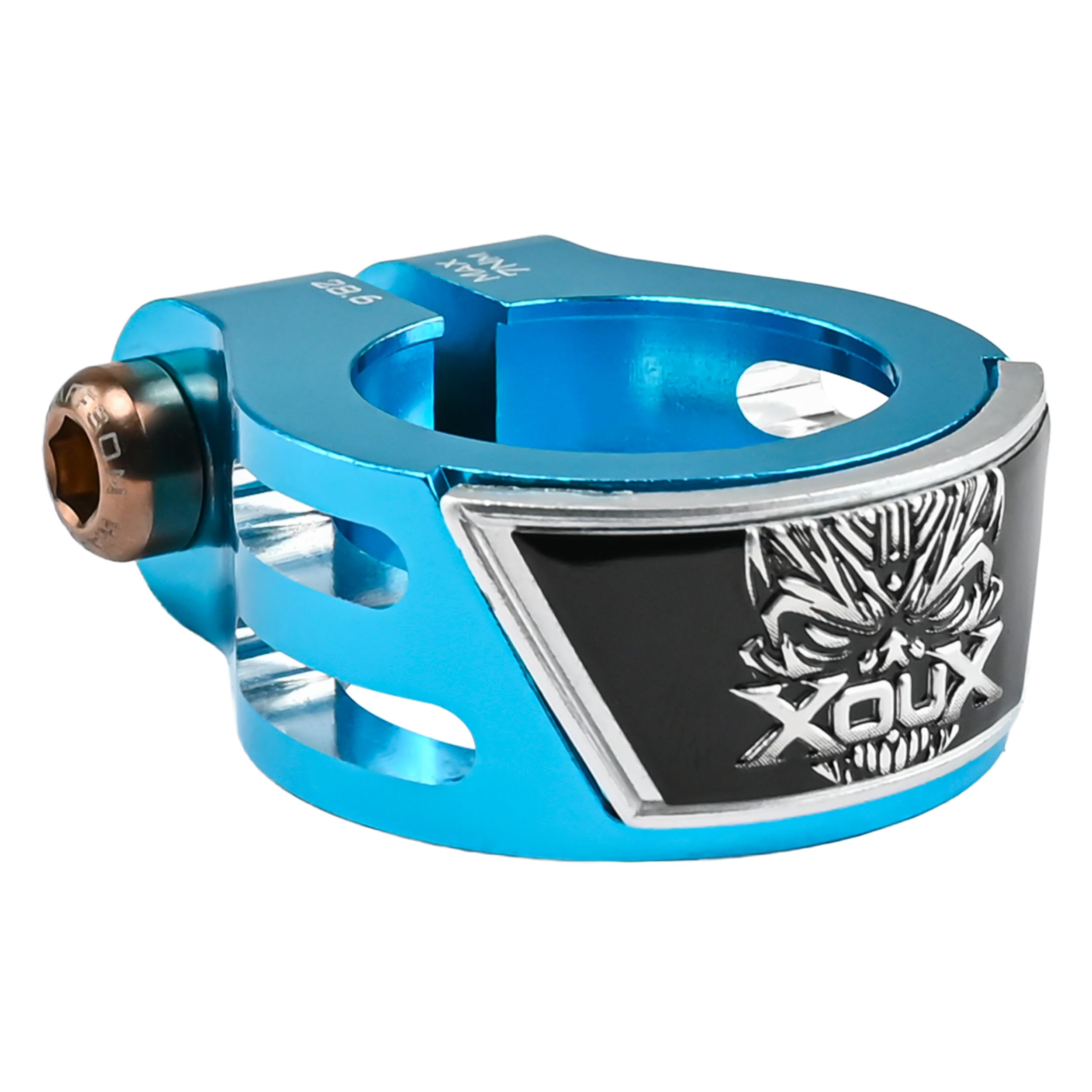 XOUX GRIT CNC Aluminum BMX Seatpost Clamp 28.6, Blue