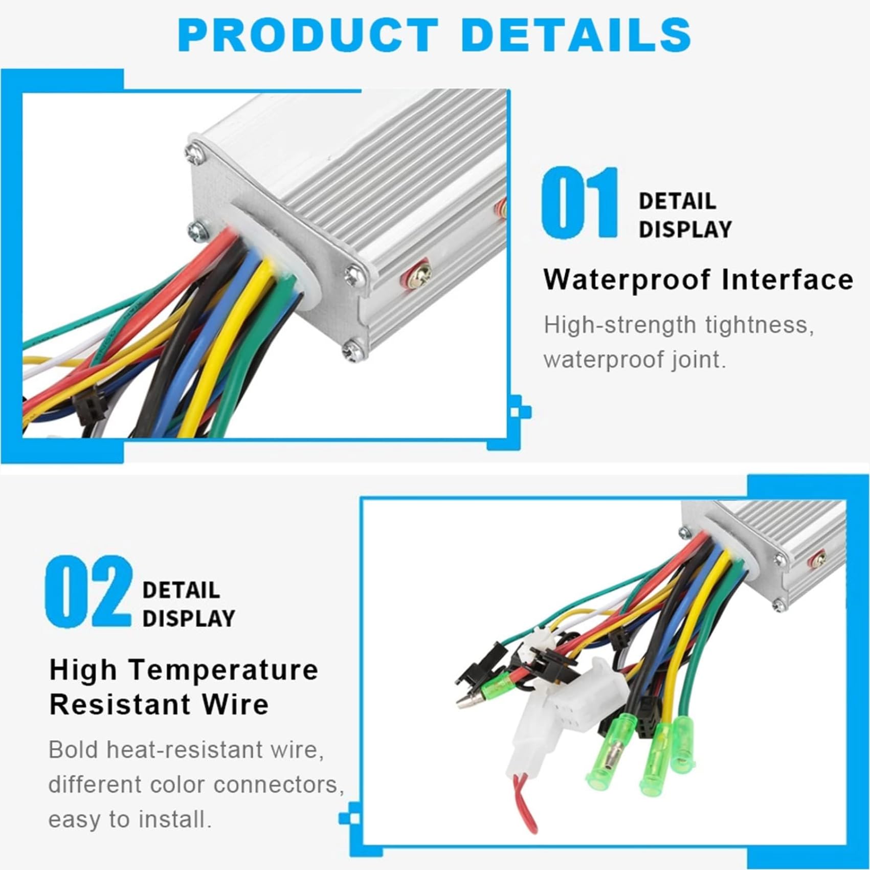 Controlador De Motor Sin Escobillas, 36V-48V 350W Panel De Pantalla LCD A Prueba De Agua Kit De Controlador De Scooter De Bicicleta Eléctrica para Bicicleta Eléctrica Scooter Velocidad Parte