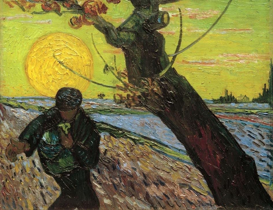 Toile Van Gogh Le Semeur 60x90cm - Le Cadeau Idéal pour Passionnés d'Art et Déco