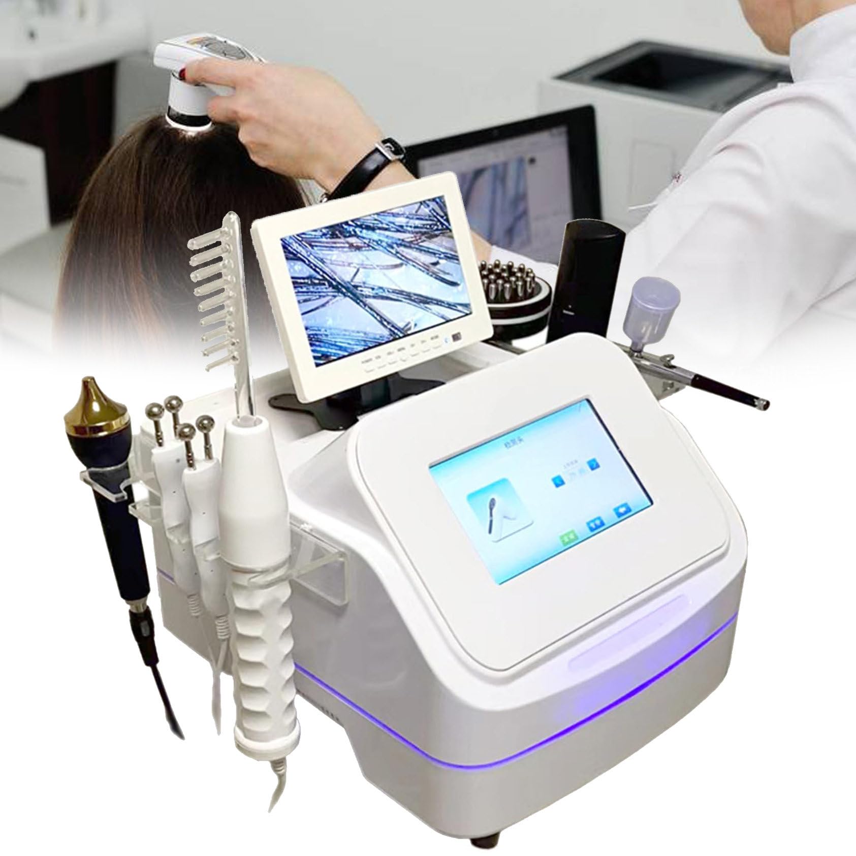 Diagnostyka skóry Analizator włosów, Analizator detektora włosów na skórze głowy Mikroskop Narzędzie do pielęgnacji skóry, detektor Analizator Tester dla domowego salonu piękności Spa