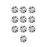 Cheerleading Pom Pom Iron On Transfers, Bulk Pack of 10 Small Cheerleader Dance Decals, Team Spirit DIY Bows Decor (Black)