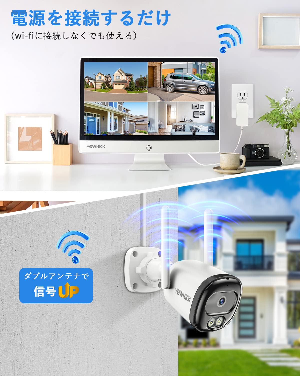 ワイヤレス防犯カメラ8台セット 10.1インチLCDモニター暗視撮影 H.265 Amazon.co.jp: 【15.6インチ・500万画素・双方向通話 】YOWHICK