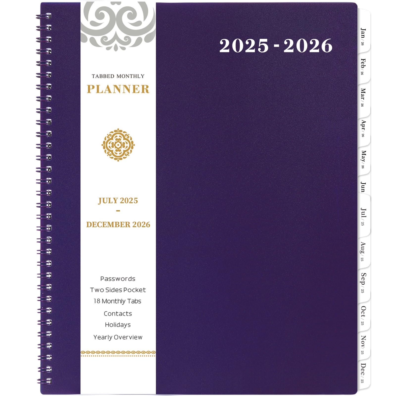 2025-2026 Monthly Planner - 18 Month Calendar July 2025 To December 2026