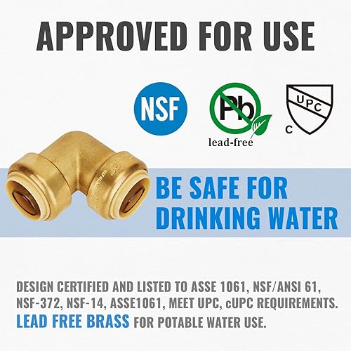 Miniatura 28 de SUNGATOR Camiseta de 1/2 pulgada, accesorios Pex de empuje de 1/2 pulgada, accesorios en T de 1/2 pulgada, conector en T de plomería sin plomo