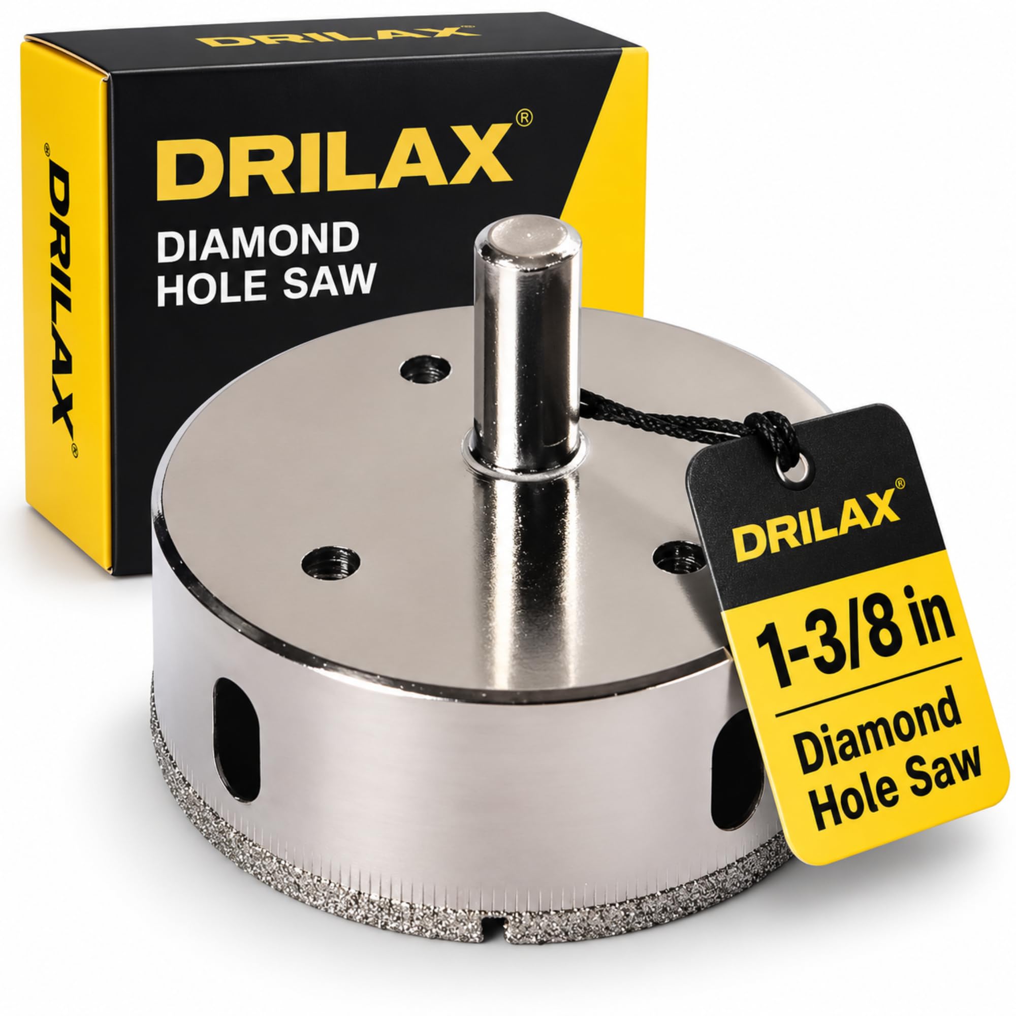 Drilax 3-1/8 cala diamentowy otwór Saw Drill Bit Ceramic Porcelain Tile Glass Marble Granite Quartz Cutting Tip Core 3 1/8 Single Pack