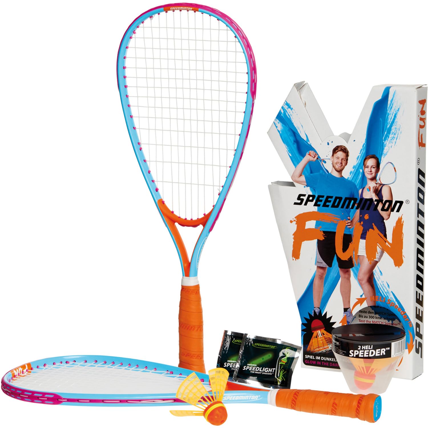 Speedminton Divertido juego alternativa a la pelota de playa volantes incluyendo 2 helicópteros para playa parque jardín