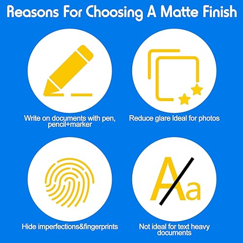 Miniatura 3 de 50 hojas de laminación mate de 8.5 x 11 pulgadas, bolsas de laminación térmica mate (3 mil), 9 x 11-12 pulgadas, láminas de laminado mate tamaño