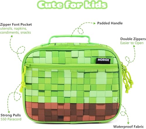 Miniatura 2 de MORIOX Lonchera para niños, bolsa de almuerzo con aislamiento térmico, mini enfriador suave para el regreso a clases, kit de bolsa de comida Bento