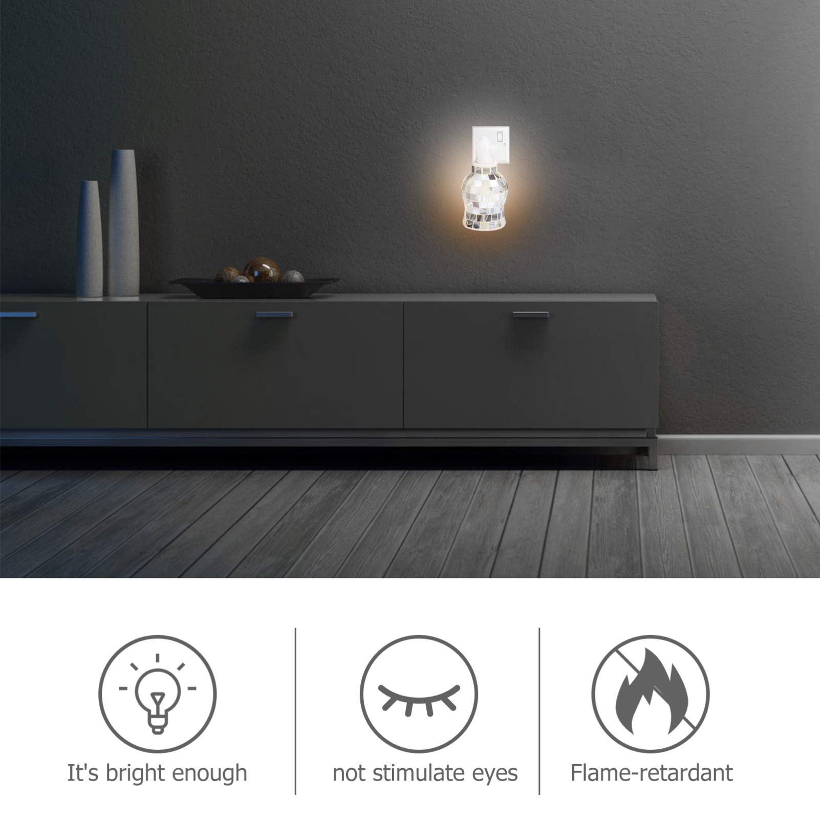 OSALADI 1pc Mosaic Candle Holder Smokeless Candle Warmer Glass Candle Warmer Light Bulb Wax Burner Melting Wax Warmer Fragrance Wax Warmer Fragrance Lamp Plug-in Candle Warmer Light