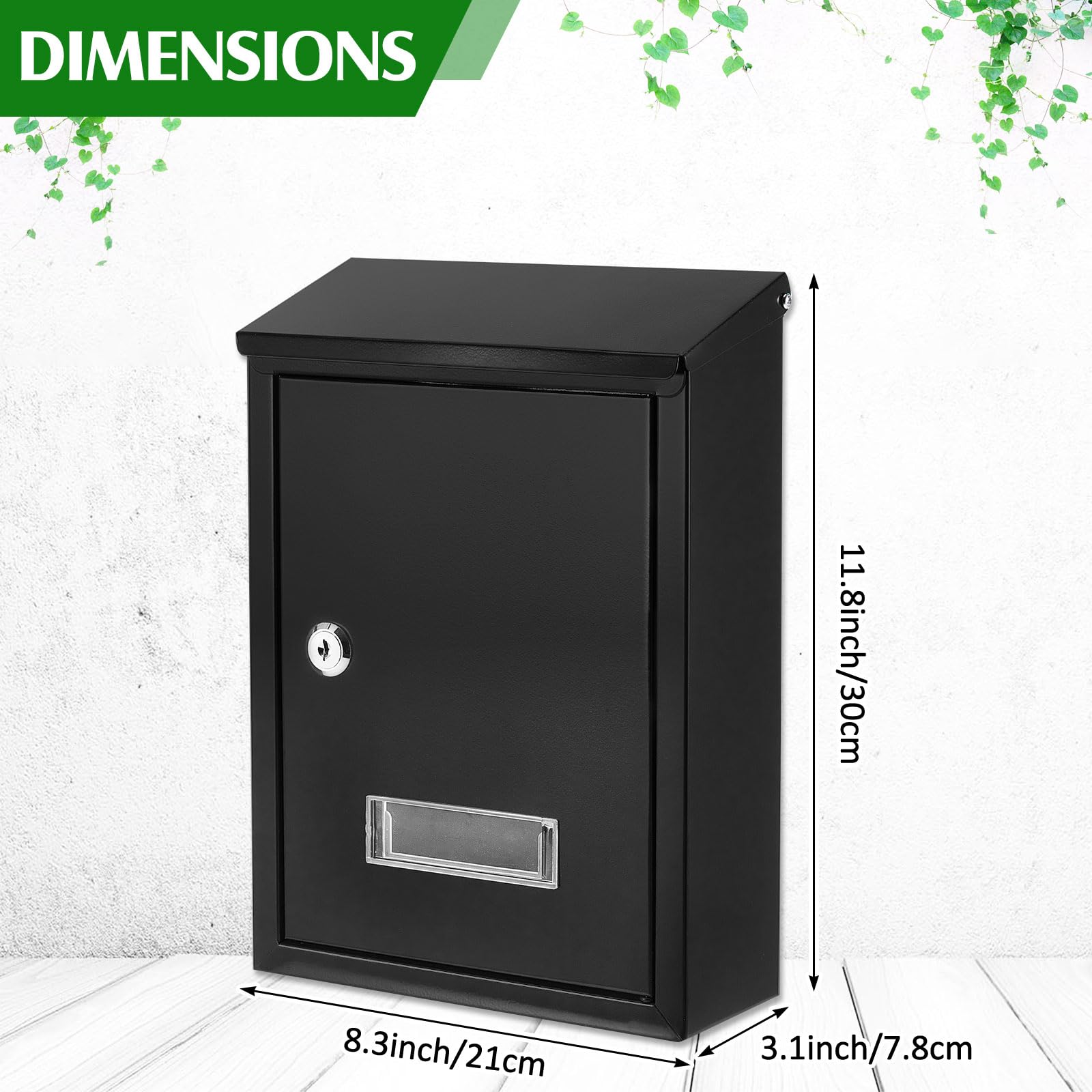 Amylove Weatherproof Mail Boxes with Key Lock, Security Locking