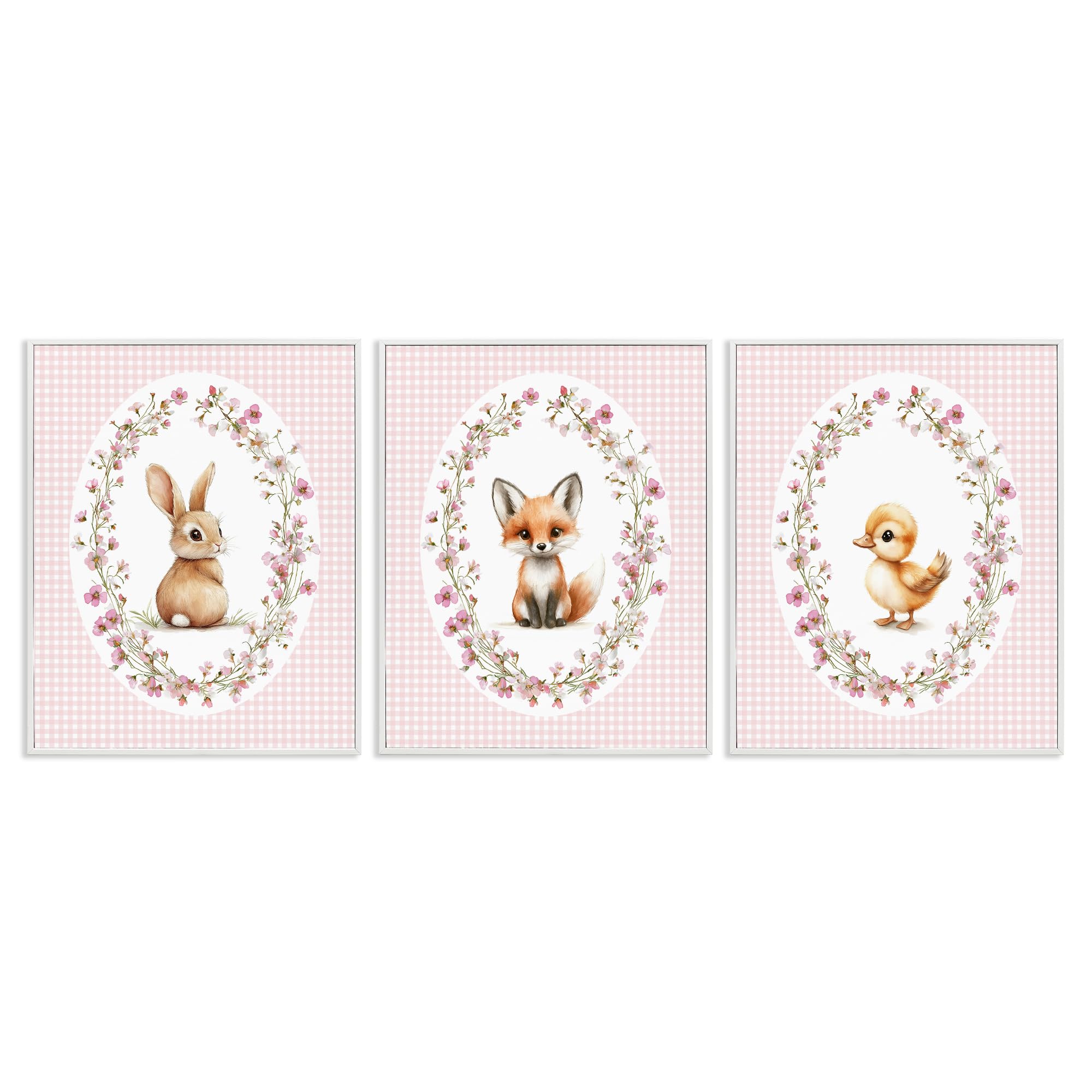 Cadres robustes art animaux vichy blanc Stupell 40x50 cm