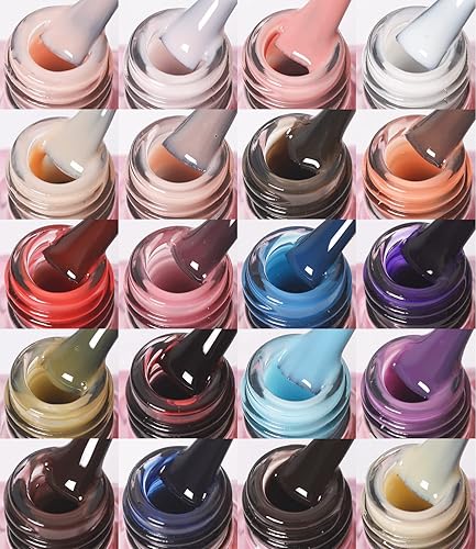 Miniatura 5 de DouborQ Esmalte de uñas de gel de 20 colores, translúcido, nude, rosa, negro, azul, remojo, bricolaje, salón de belleza, manicura para mujeres