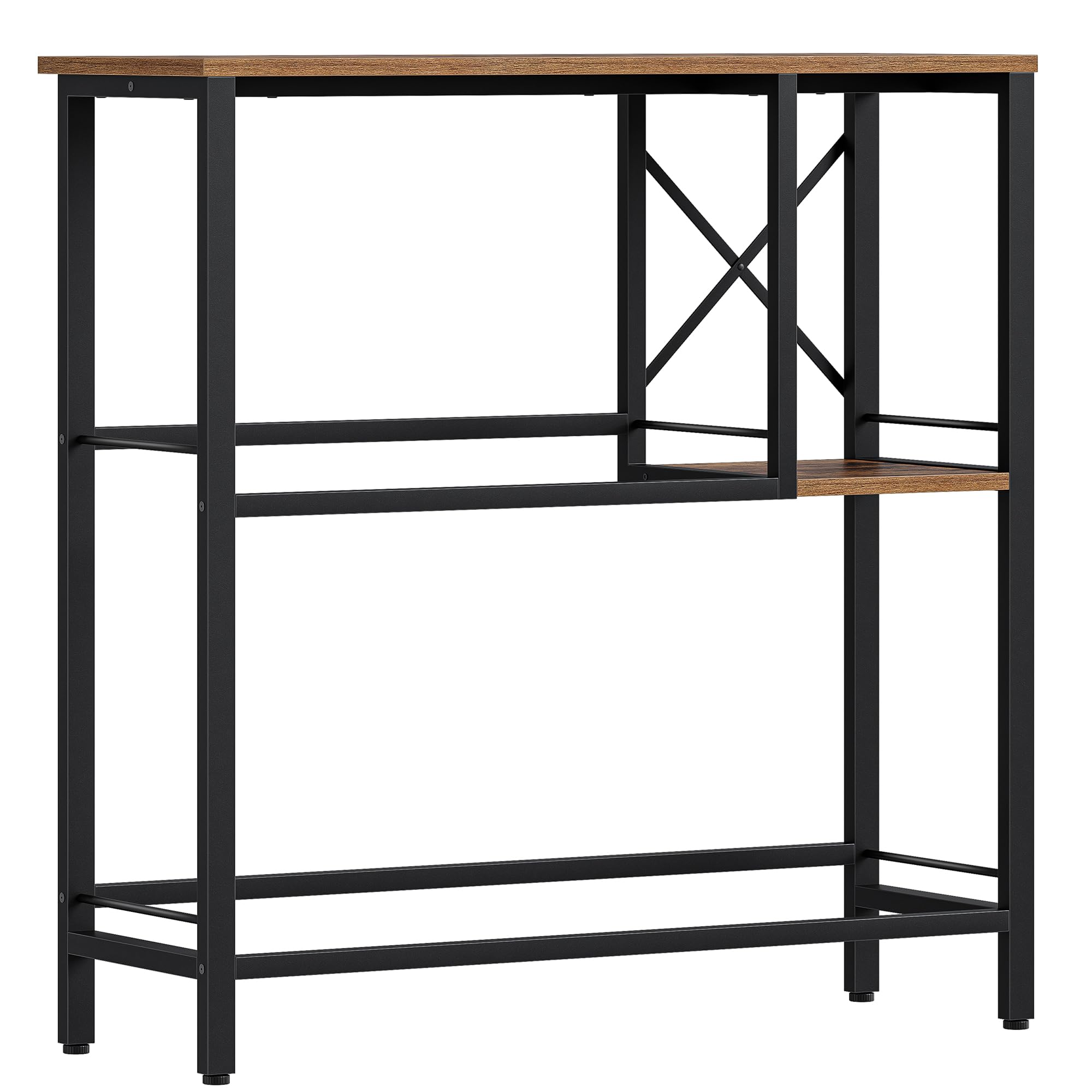 Hzuaneri Getränkekistenregal mit Ablage, Freistehend Kistenständer für 6 Kisten, Regal, Getränkekisten, Getränkeregal, Wasserkistenregal, Bierkistenregal, 40 x 110 x 111,5 cm Braun-Schwarz DS32001B