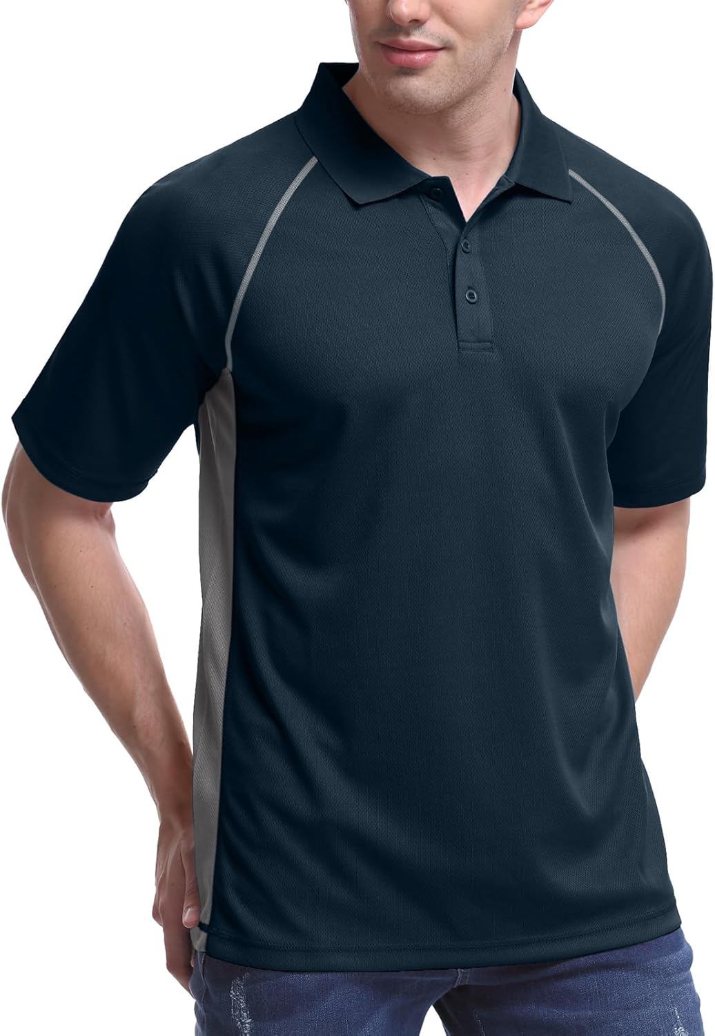 TIHEEN Golf Shirts for Men,Short Sleeve Moisture Wicking Proformance Big & Tall Polo Shirts - Image 2