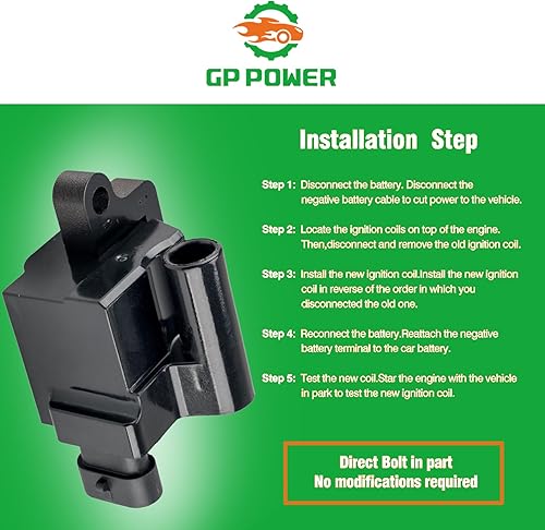 Miniatura 9 de Juego de 8 bobinas de encendido cuadradas compatibles con Cadillac Chevy GMC Escalade Avalanche Silverado Suburban Tahoe Topkick Savanna Sierra