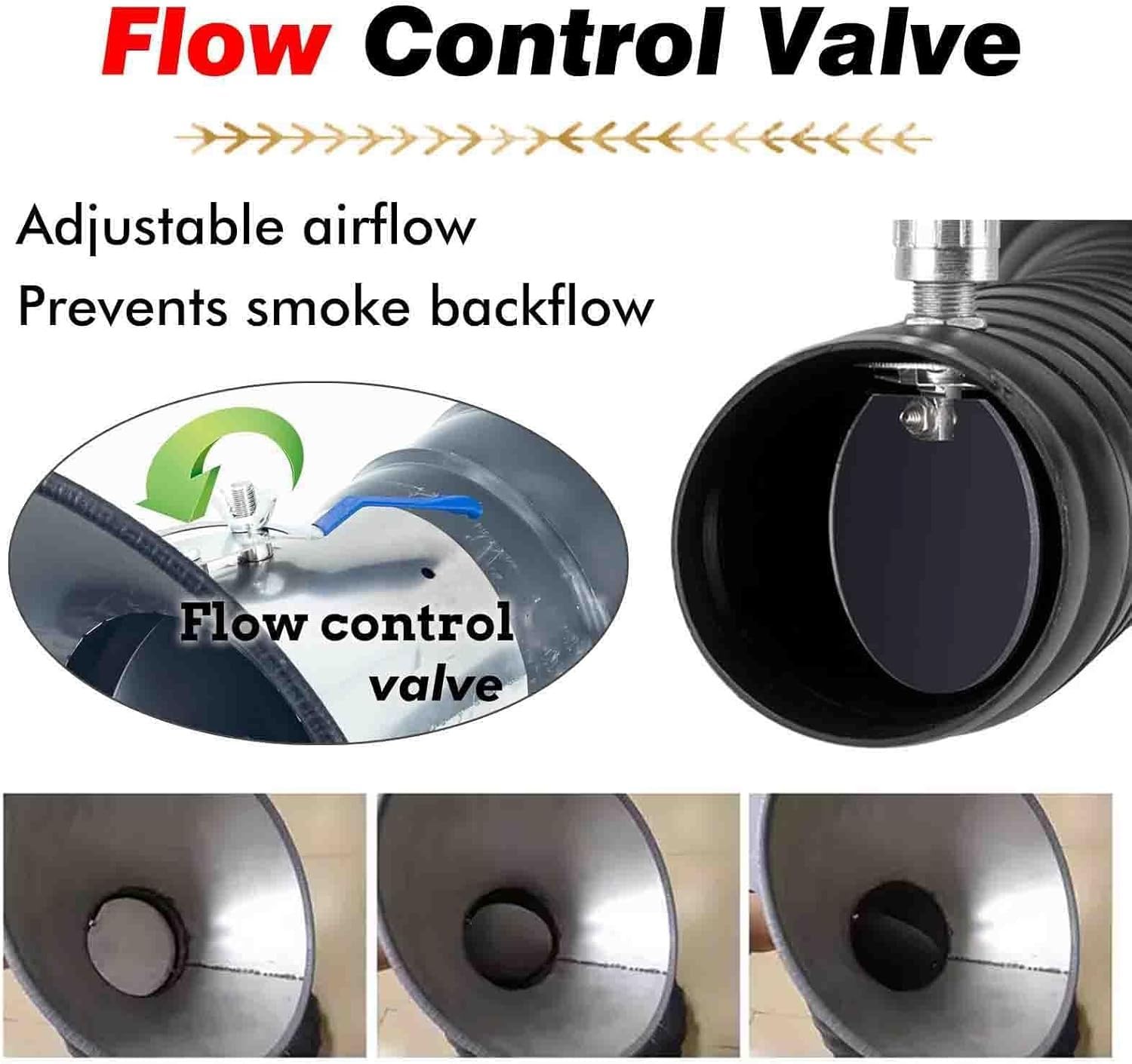Manguera de ventilación flexible de 2 pies, brazo colector de conducto para extracción de gas/humo/humo, 100 mm de diámetro, sistema de ventilación