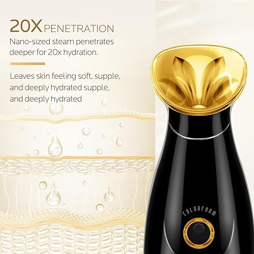 Miniatura 4 de Vaporizador facial nano-iónico, vapor caliente para sauna o SPA casero, humidificador, atomizador, para hombres y mujeres, humectante, destapa los