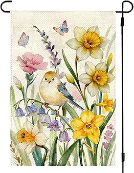 Spring Bird Daffodil Garden Flag
