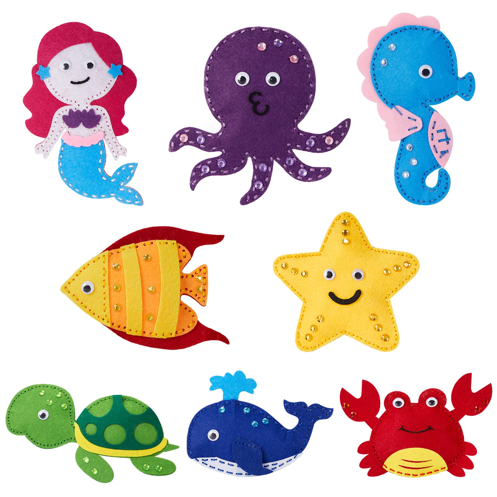 BSTAOFY Sewing Kit for Kids, Fun and Educational Sea Life Animal Craft Set for Boys and Girls Age 7-15, Sew Your Own Felt Animals Craft Kit for Beginners