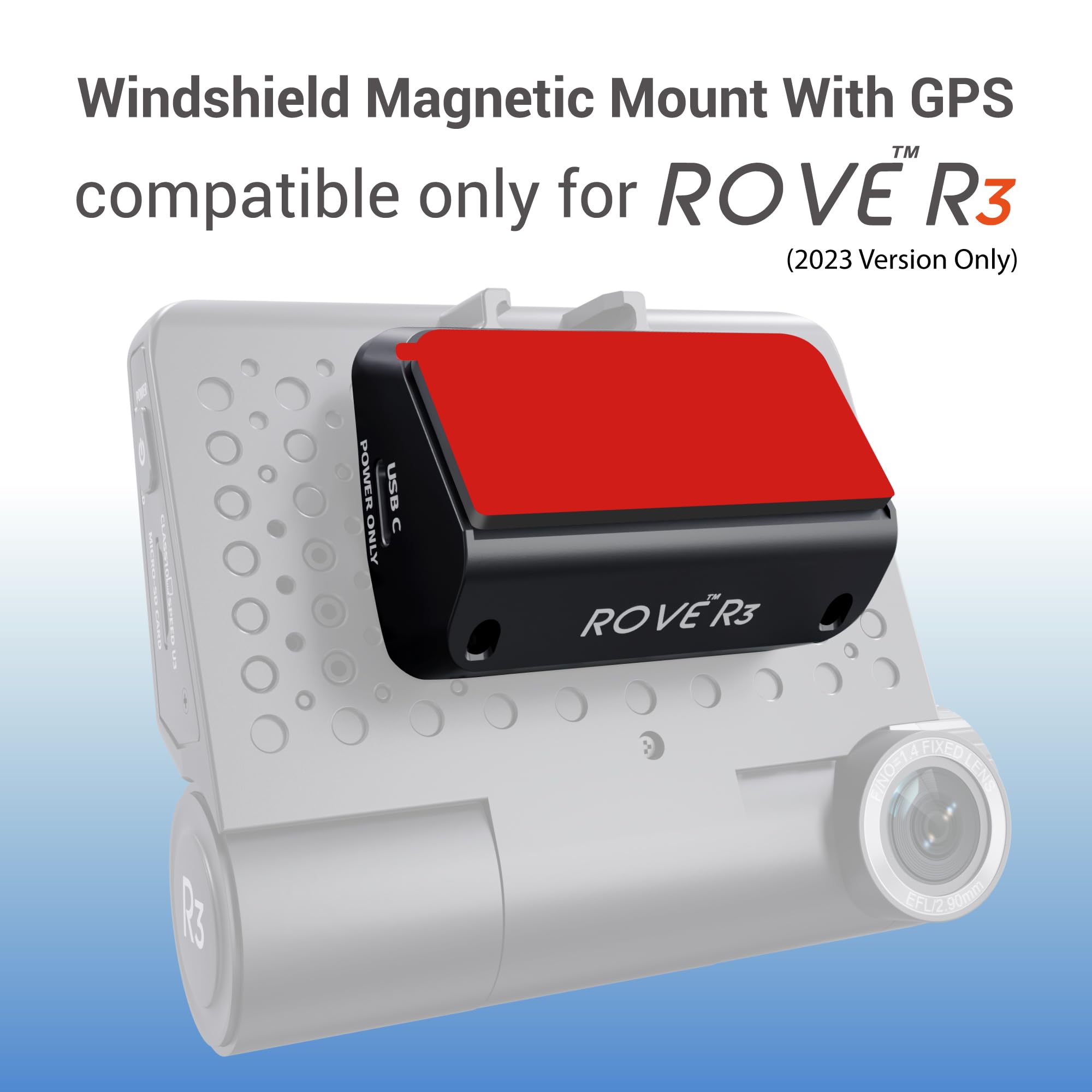 ROVE R3 Magnetic Mount with Built-in GPS for ROVE R3 Dash Cam (Compatible with 2023 Version Only)