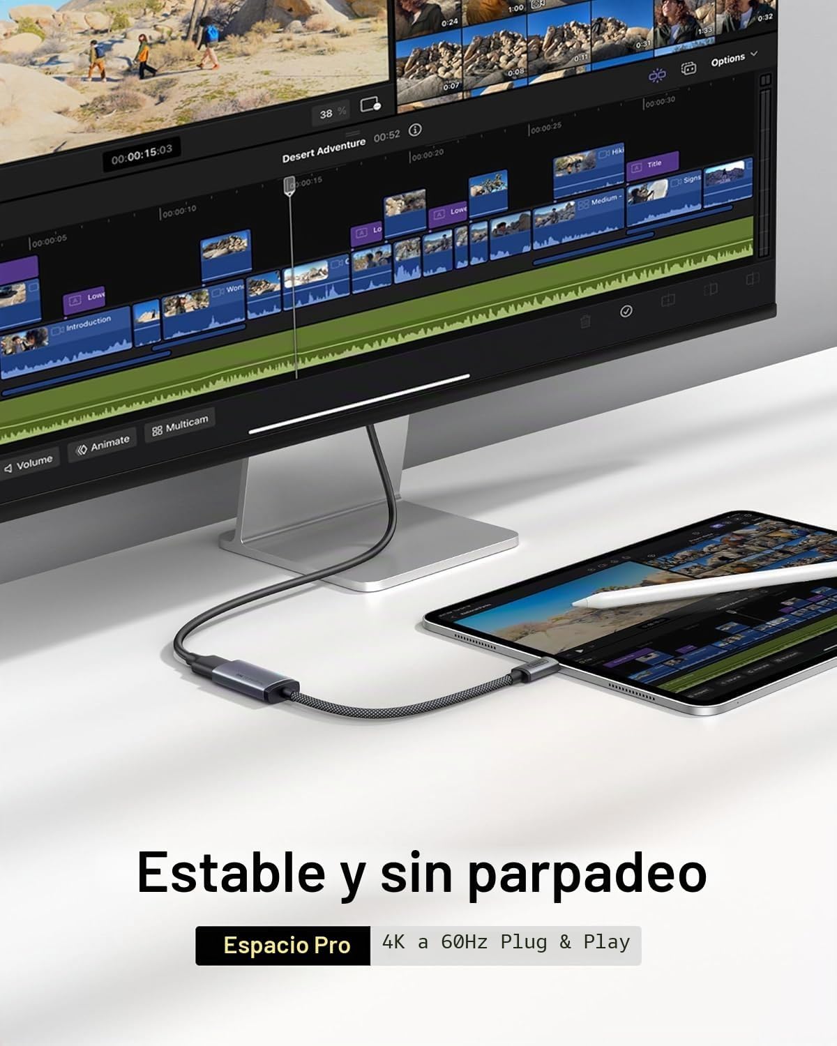 INIU Adaptador USB C a HDMI, Certificación HDMI Oficial 4K@60Hz 5