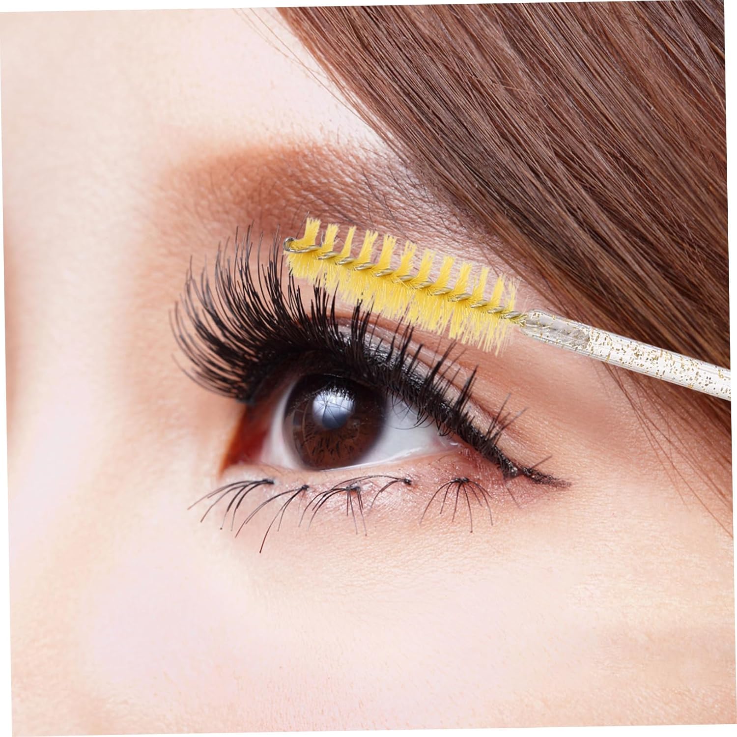 4pcs Lash Brush Keychain Mascara Brushes Wands Tube for Eyelash Makeup Portable